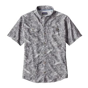 Patagonia (M) Men's Sol Patrol II Shirt- Grey Fishing Short Sleeve Button Up